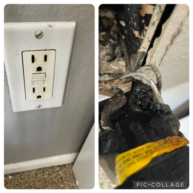 Residential electrical troubleshooting for burned outlet wiring in Los Angeles