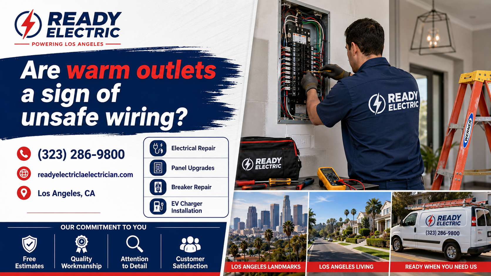 Ready Electric blog image about warm outlets and unsafe wiring in Los Angeles