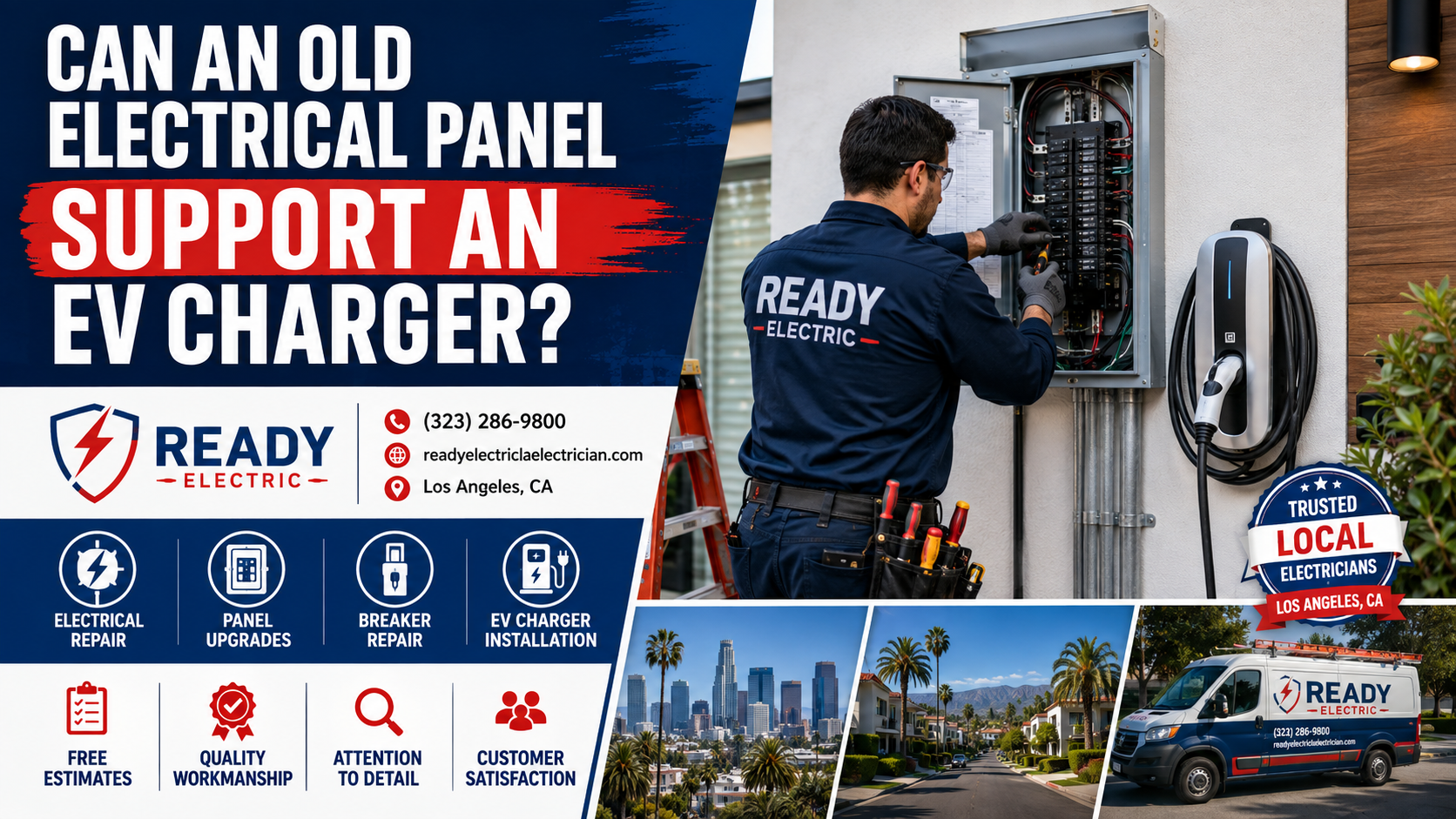 Ready Electric blog image about whether an old electrical panel can support an EV charger
