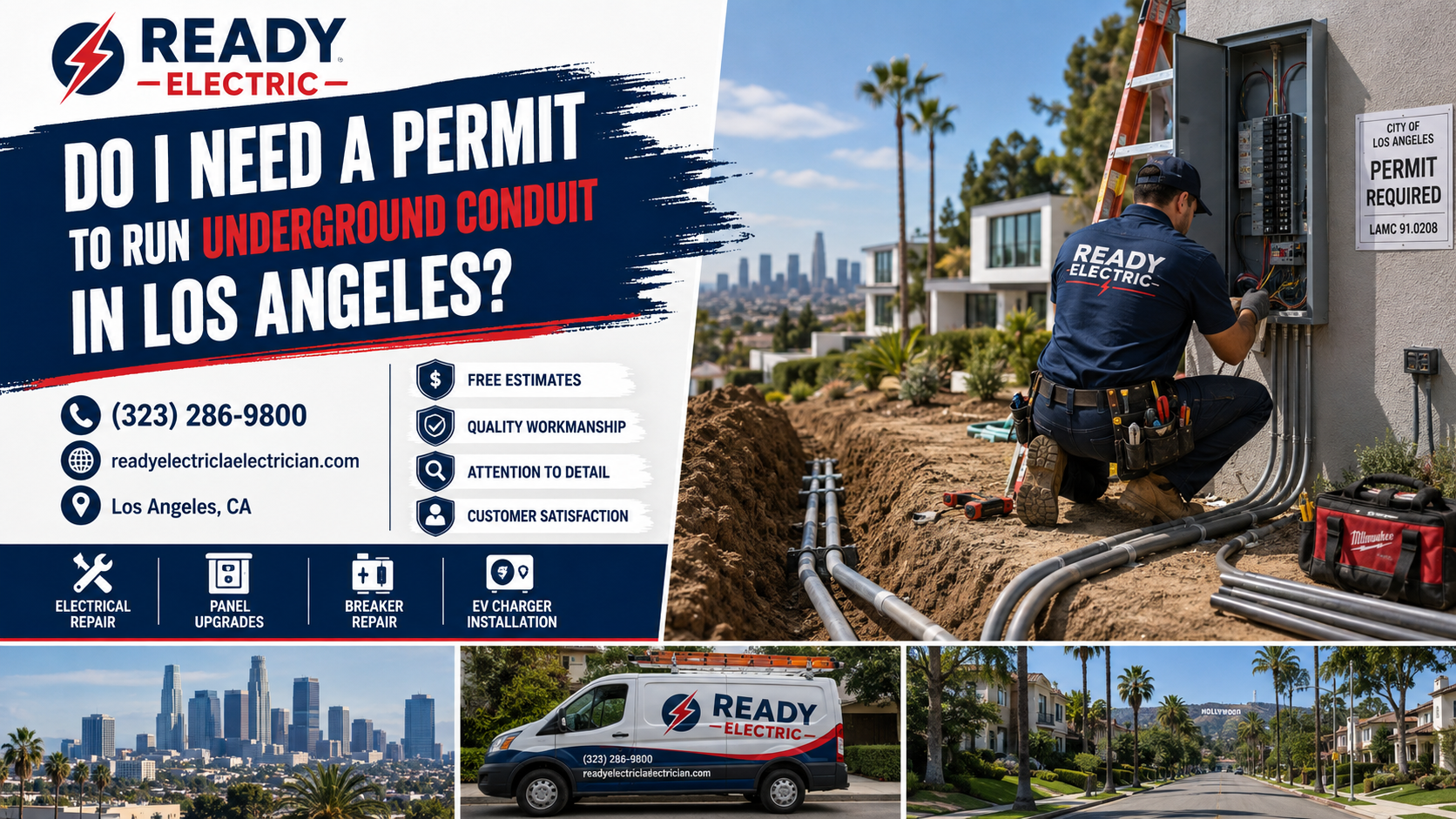 Ready Electric blog image about needing a permit to run underground conduit in Los Angeles