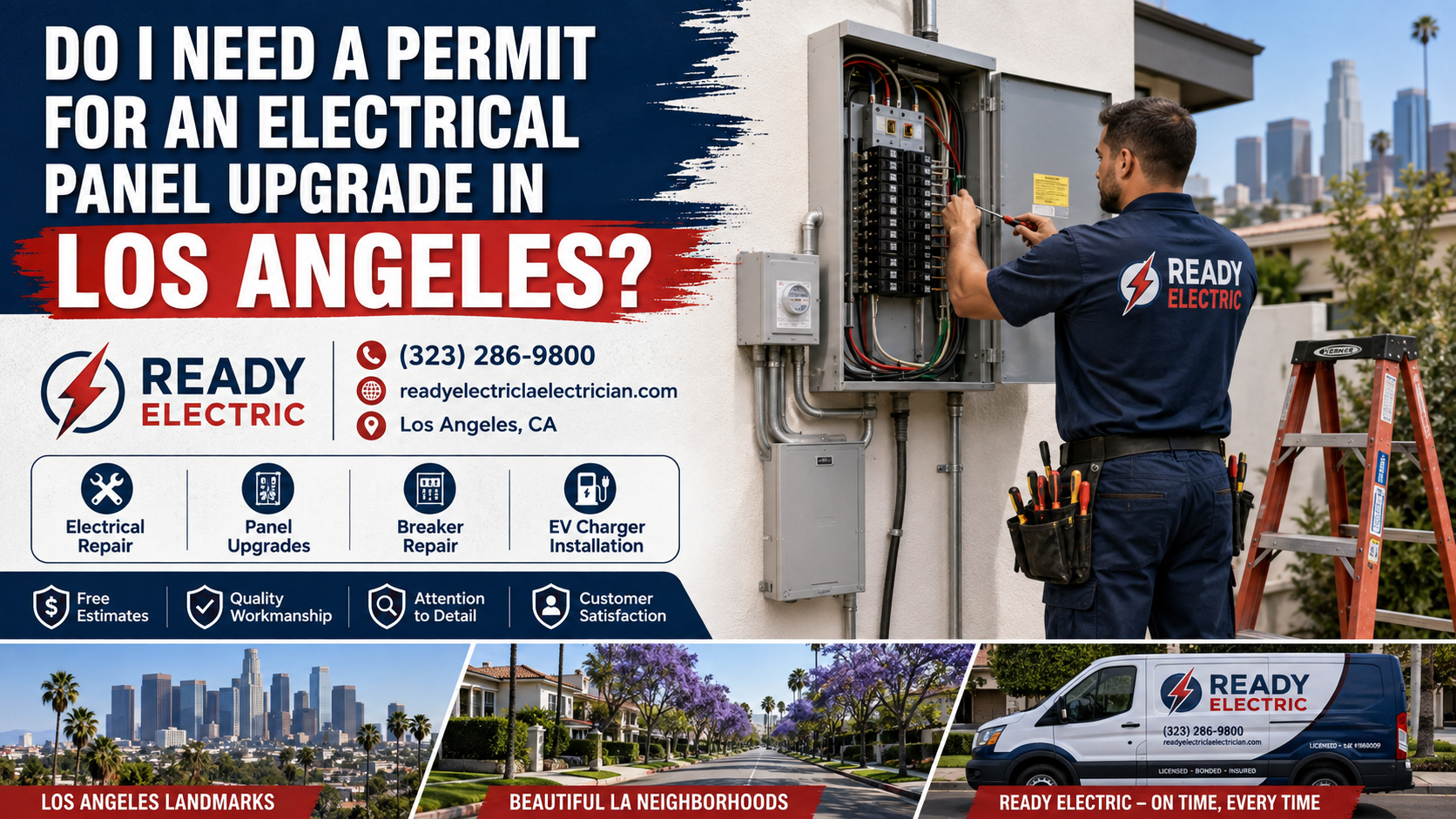 Ready Electric blog image about needing a permit for an electrical panel upgrade in Los Angeles
