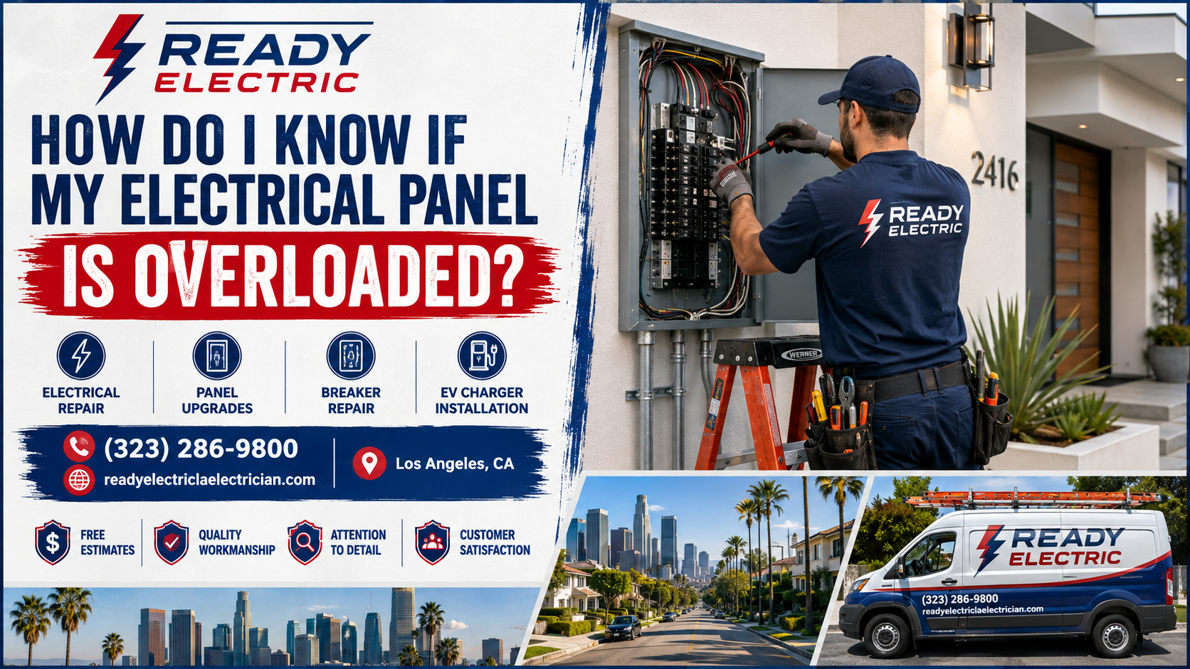 Ready Electric blog image about how to know if an electrical panel is overloaded in Los Angeles