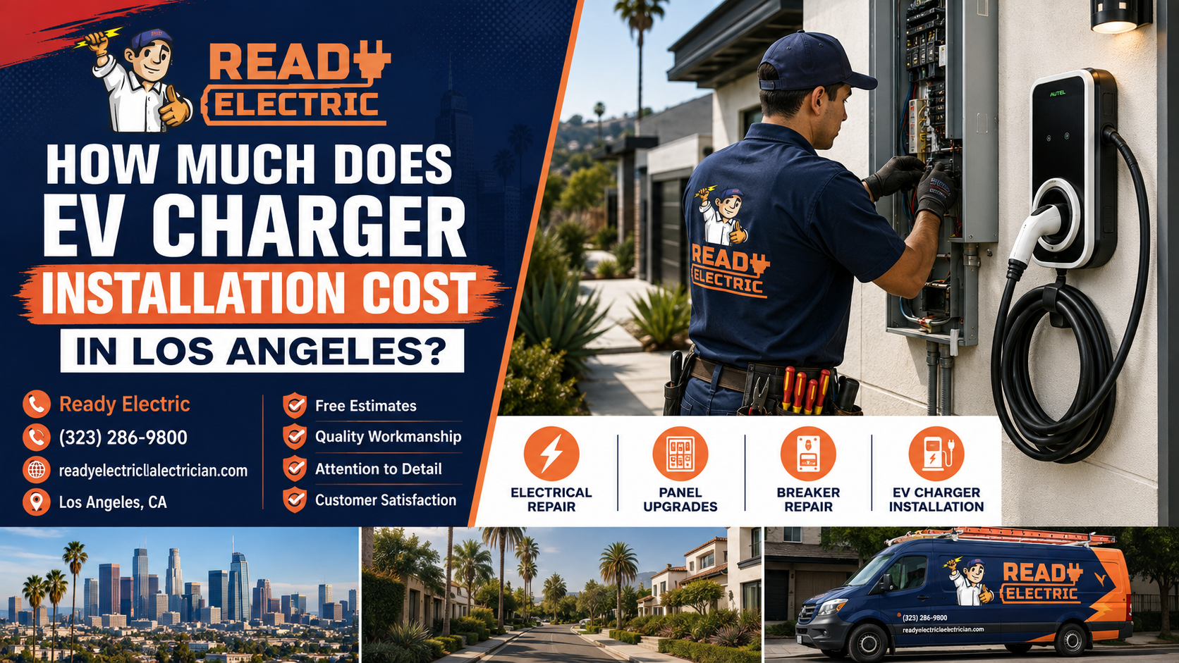 Ready Electric blog image about EV charger installation cost in Los Angeles