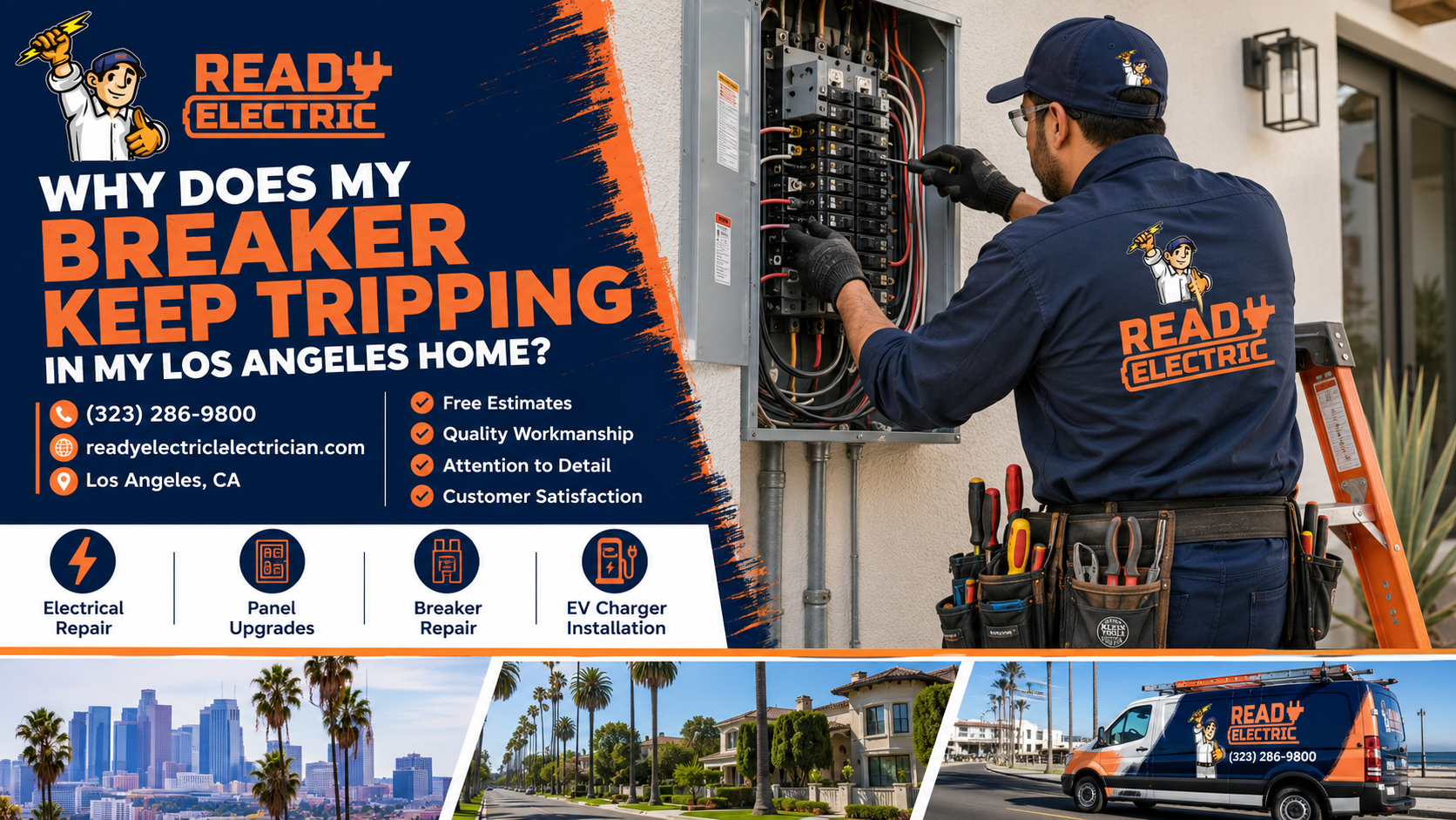 Ready Electric blog image about why a breaker keeps tripping in a Los Angeles home