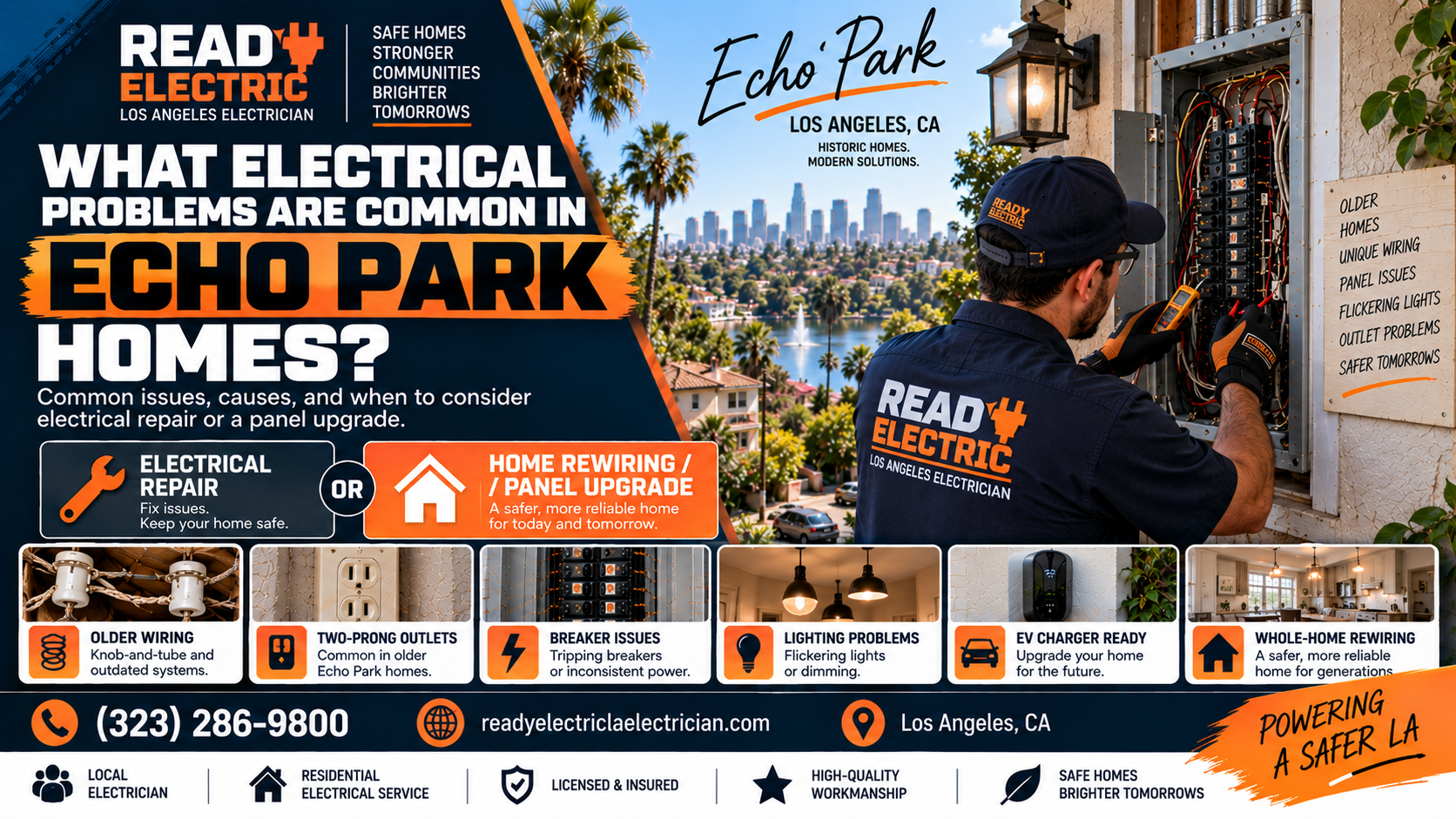 Ready Electric blog image about common electrical problems in Echo Park homes
