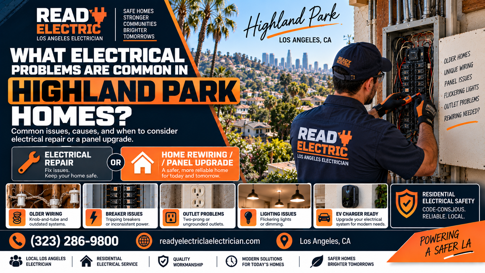 Ready Electric blog image about common electrical problems in Highland Park homes