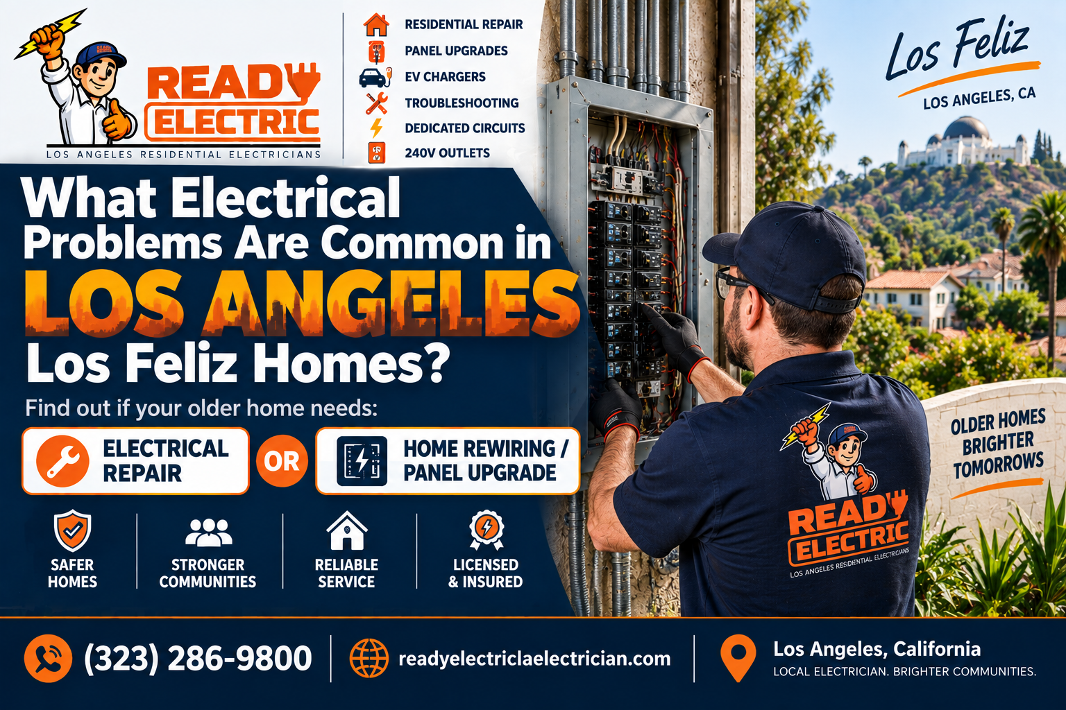 Ready Electric blog image about common electrical problems in Los Feliz homes