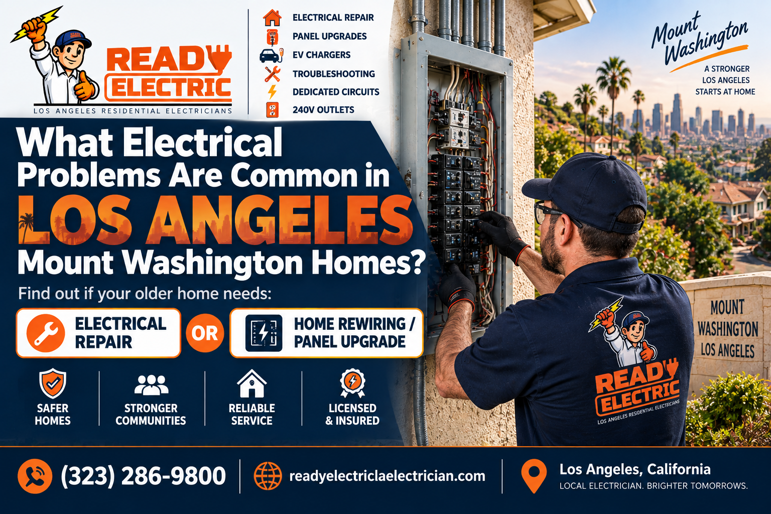 Ready Electric blog image about common electrical problems in Mount Washington homes