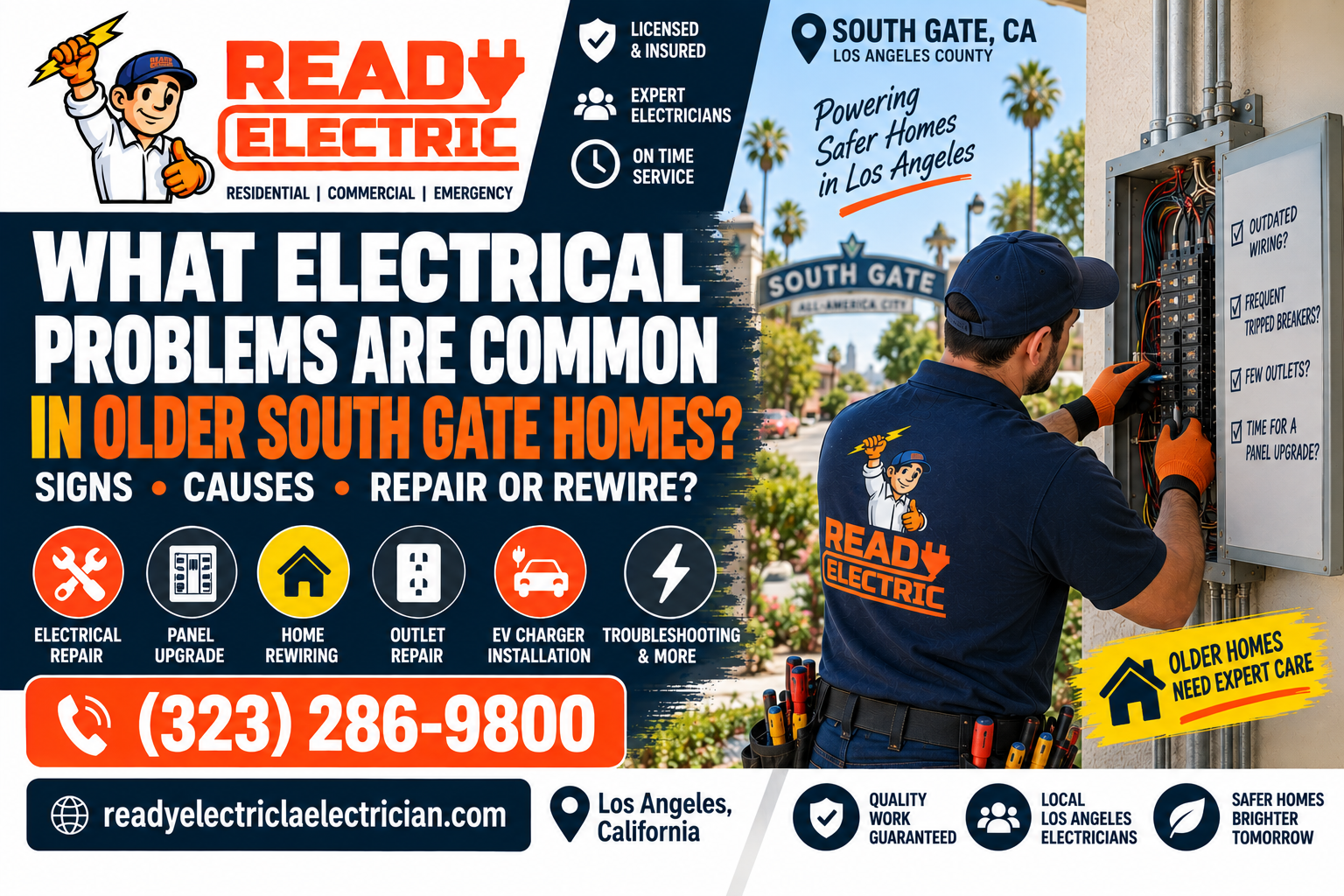 Ready Electric guide to common electrical problems in older South Gate CA homes